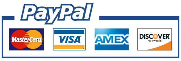 We accept Visa , MasterCard, American Express, Discover, all via Paypal